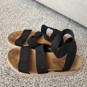 Black Steve Madden Strappy Espadrille Sandals